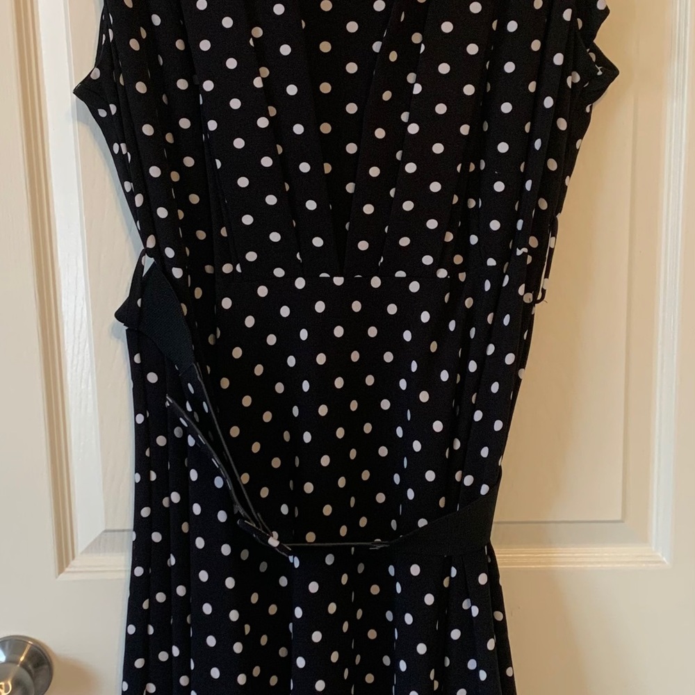 City Chic black/white polka dot dress